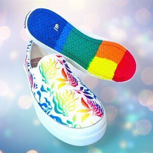 Sperry Women’s Pride Original Sneakers Slip On Shoes Multi Color SZ 8m